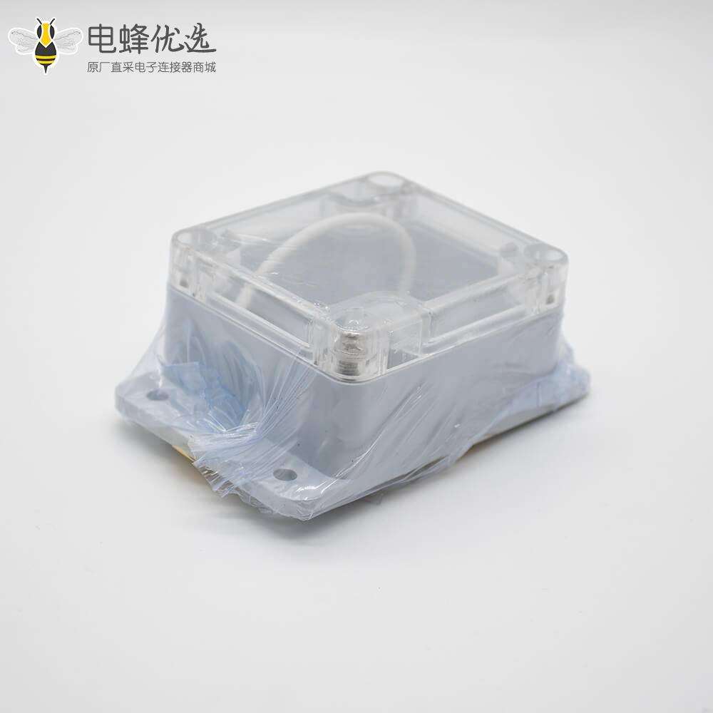 防水电缆接线盒矩形58×63×35透明盖带耳ABS塑料螺丝固定