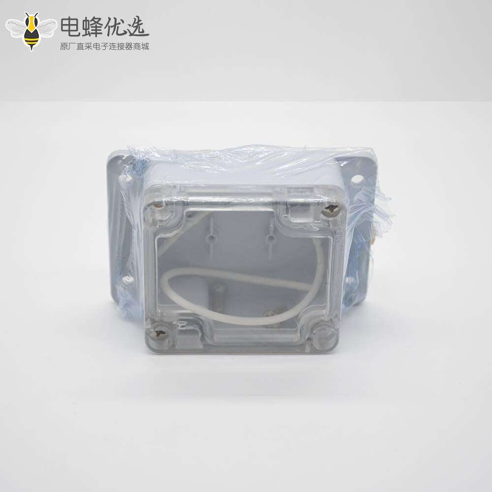 防水电缆接线盒矩形58×63×35透明盖带耳ABS塑料螺丝固定
