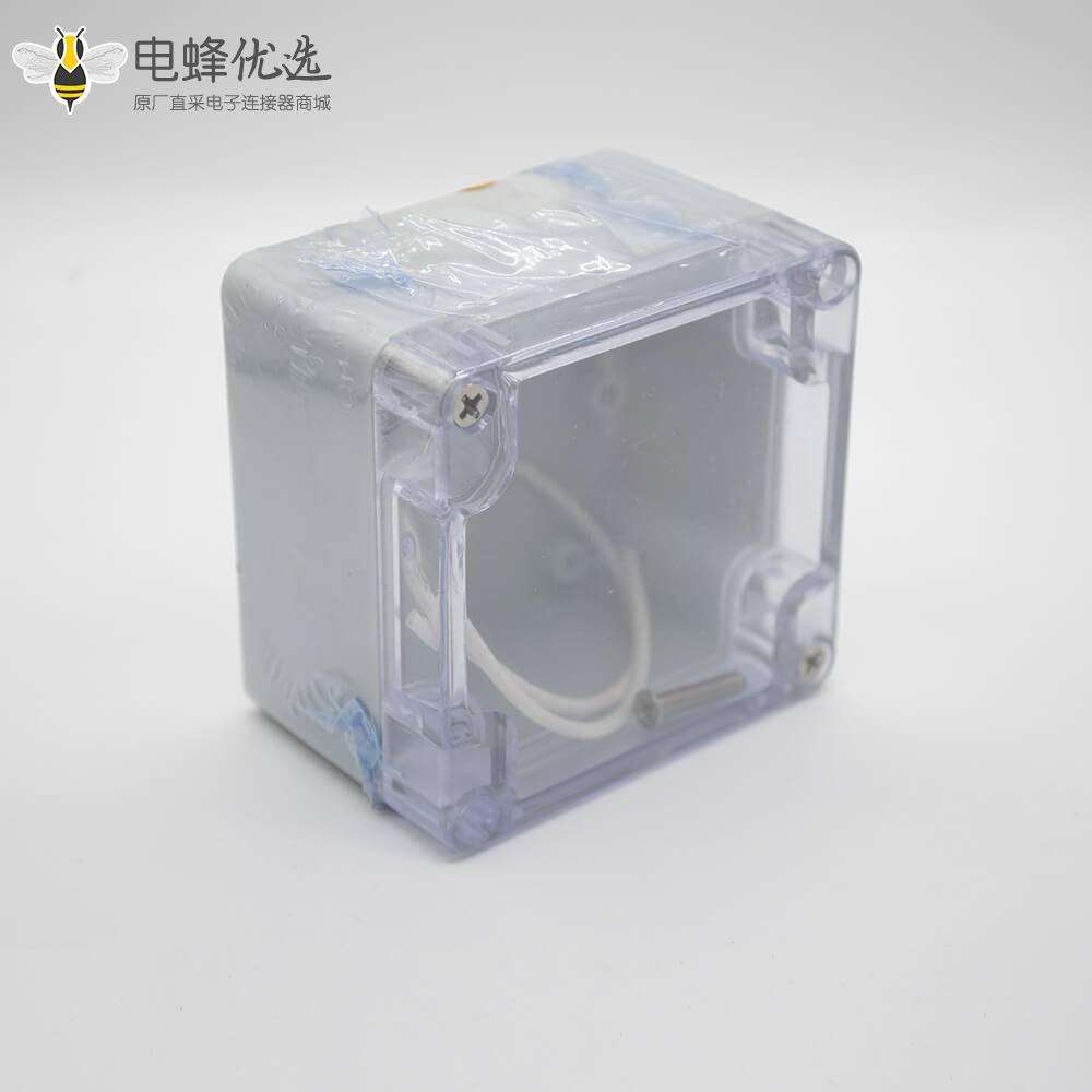 防水防尘接线盒矩形81×83×56螺丝固定ABS透明塑料盖
