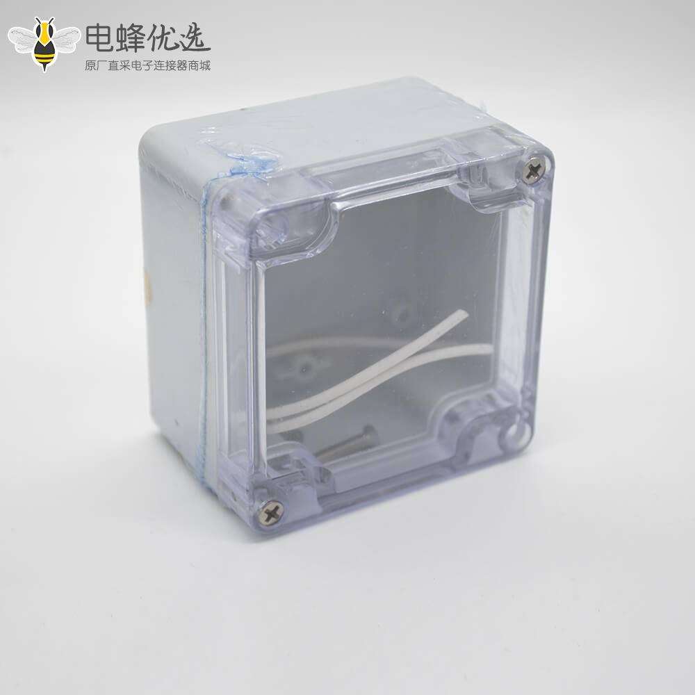防水防尘接线盒矩形81×83×56螺丝固定ABS透明塑料盖