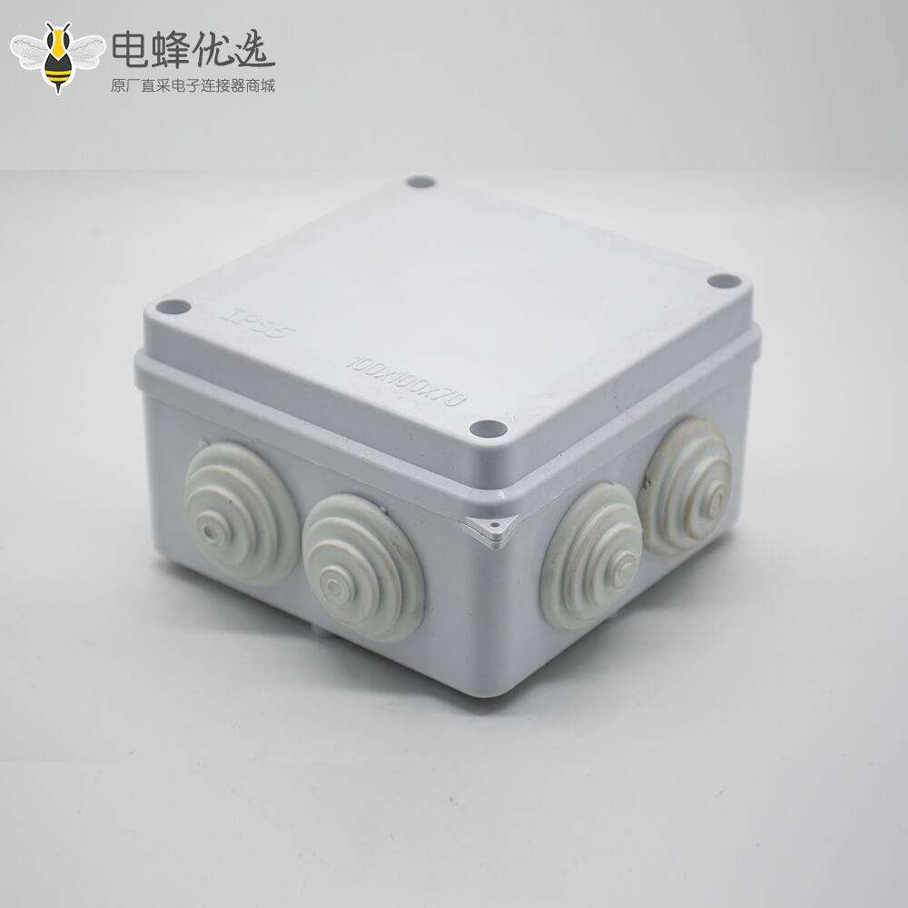 防水接线盒IP55矩形100×68×50 ABS塑料螺丝固定密封盒