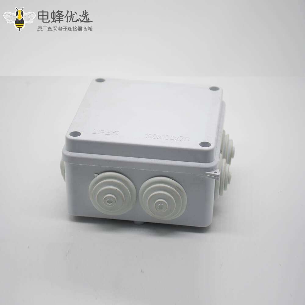防水接线盒IP55矩形100×68×50 ABS塑料螺丝固定密封盒