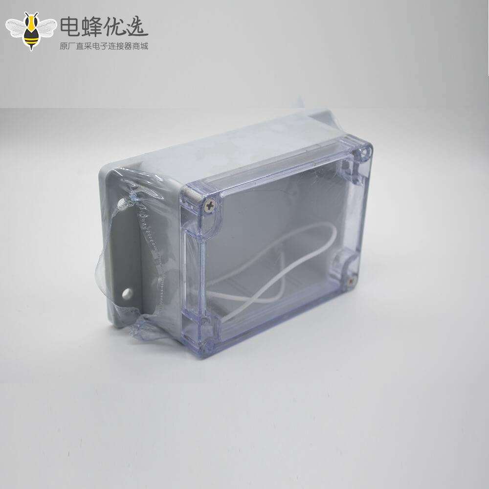 防水透明接线盒ABS塑料密封盒透明盖带耳螺丝固定115×90×55
