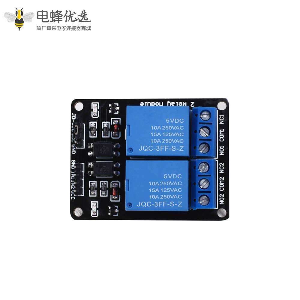 继电器控制模块2路带光耦隔离5V/12V PCB安装螺丝固定扩展板