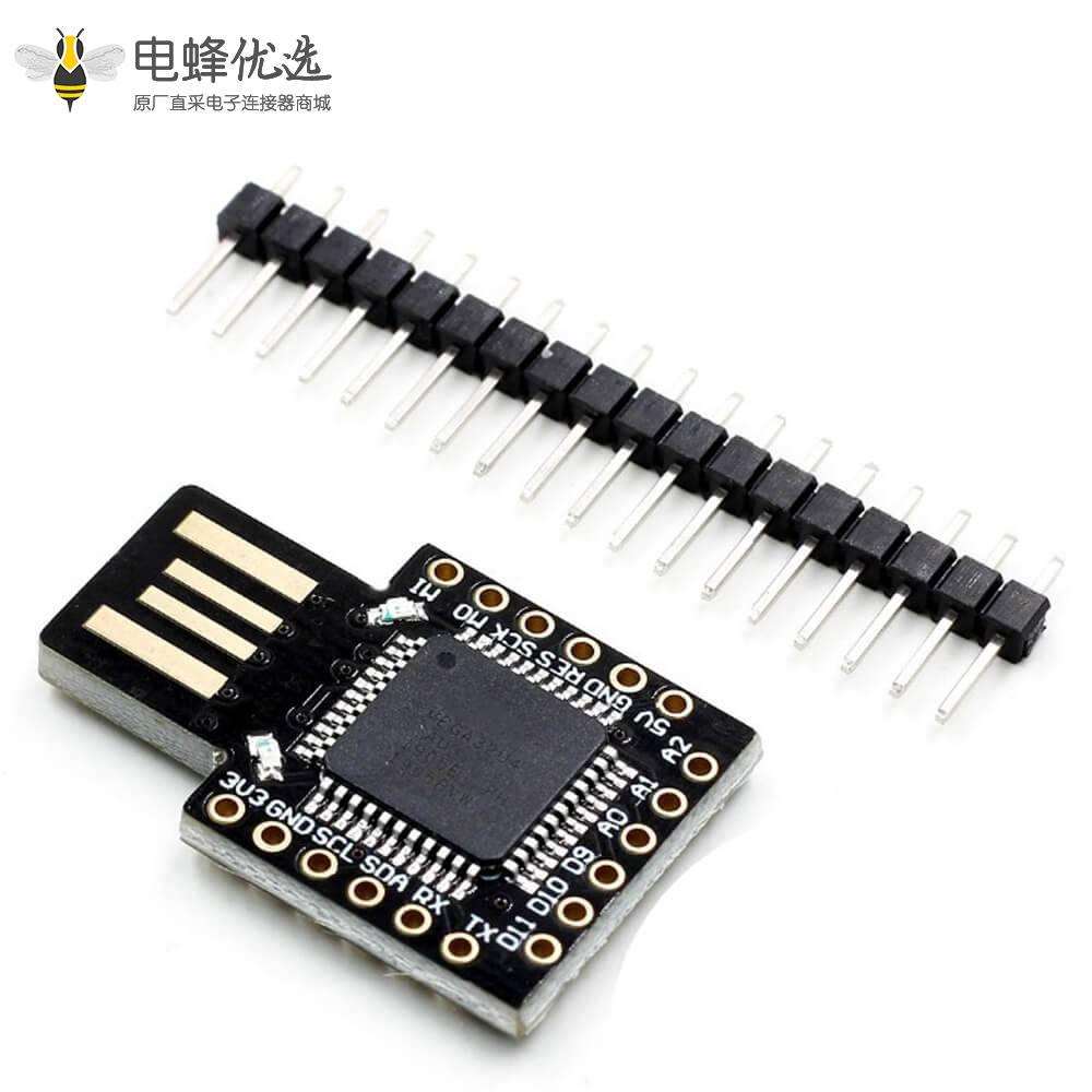 电脑USB扩展板ATMEGA32U4 虚拟键盘模块Badusb DM MICRO板黑色