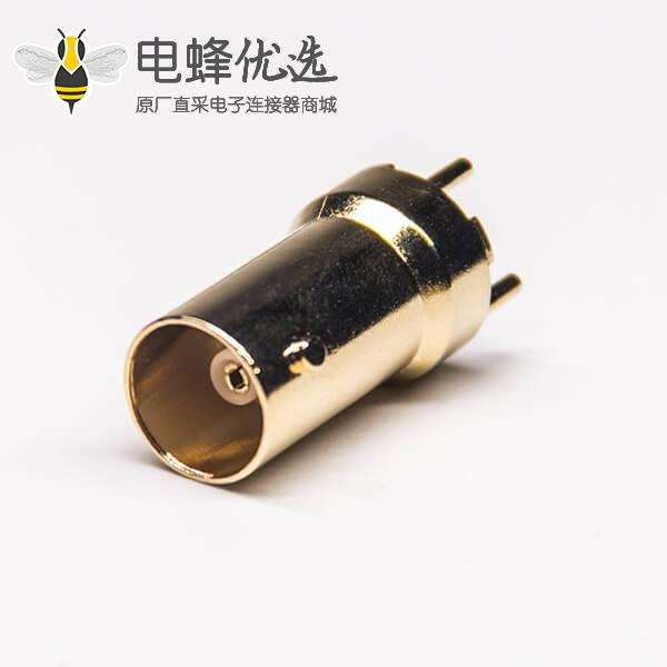 PCB 射频BNC连接器母头180°插板镀金50欧姆X2