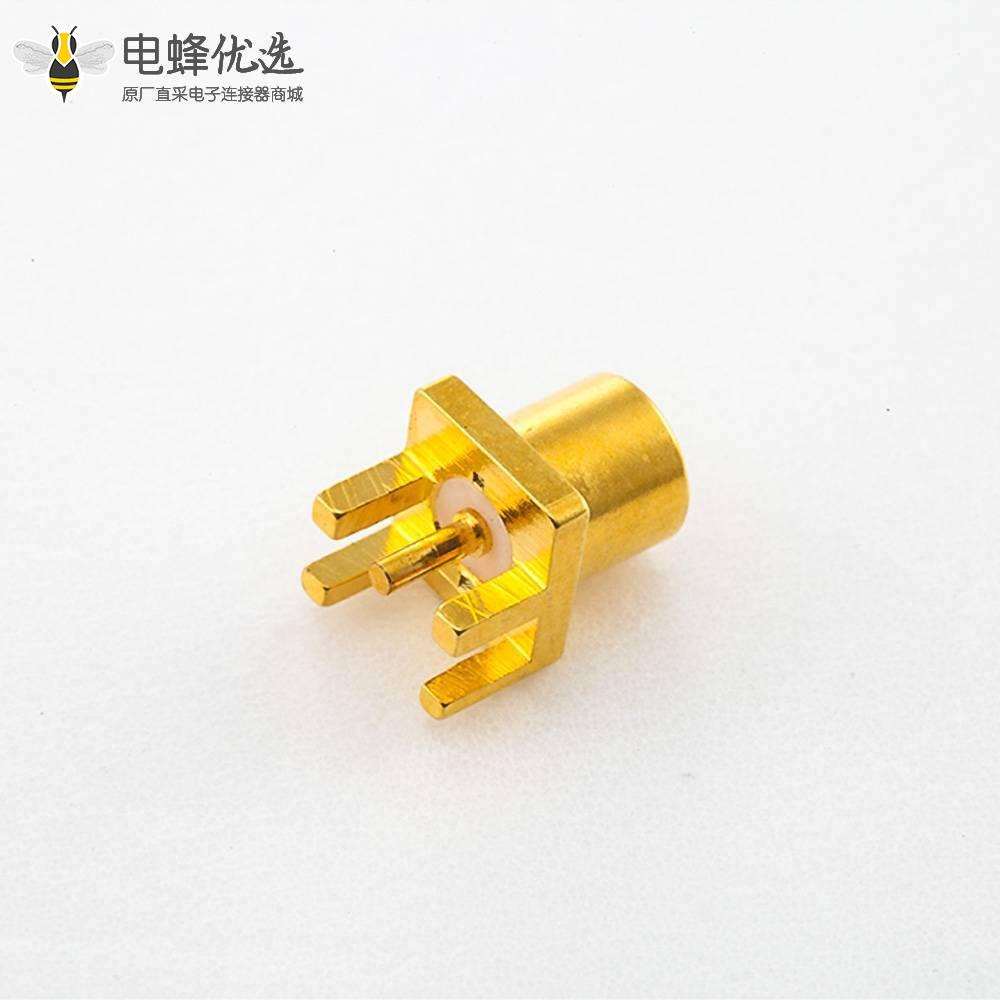 50Ohm pcb MCX接头焊接母直式卡板铜镀金50Ω