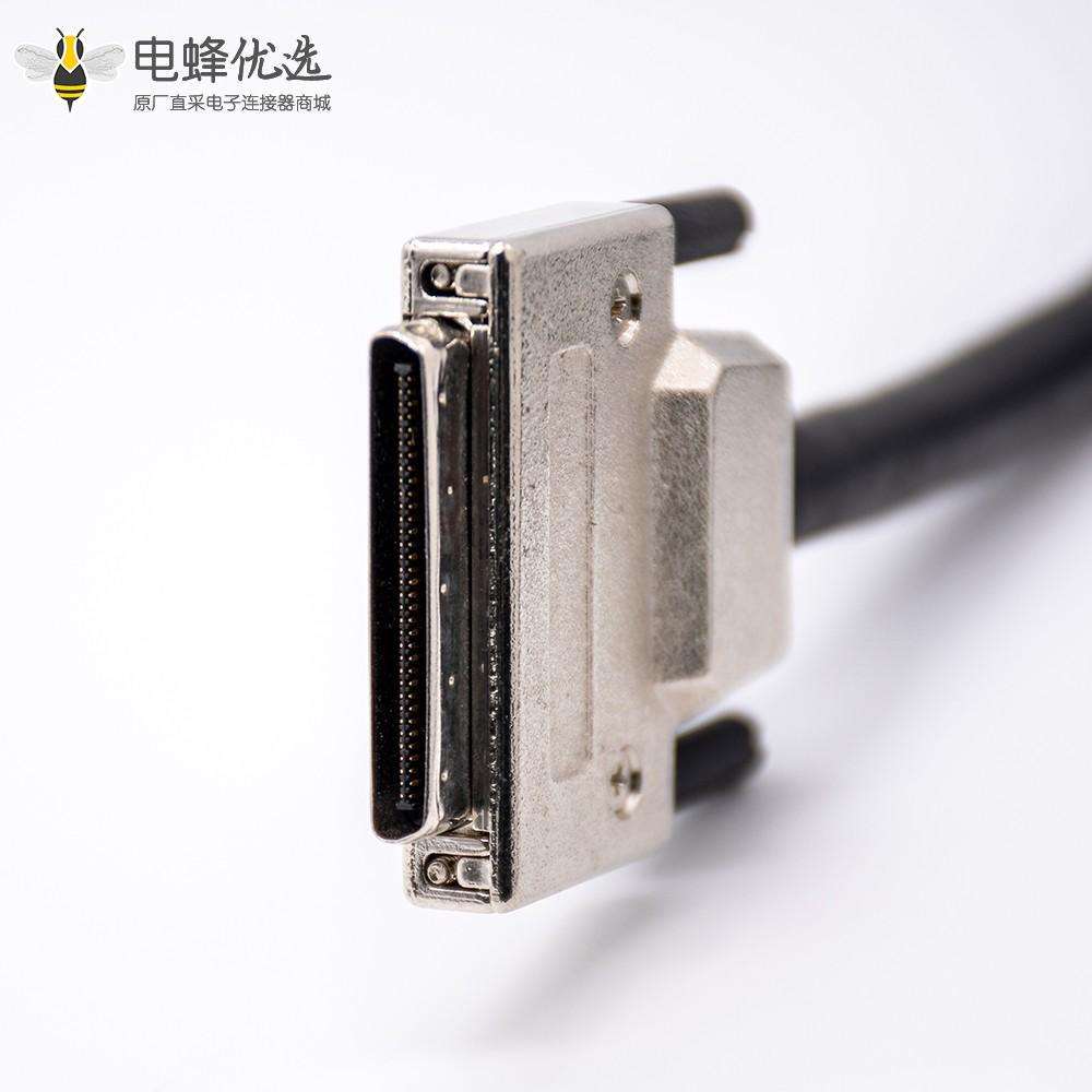 金属外壳VHDCI公头转公头68针直式注塑成型电缆带螺丝固定0.2M