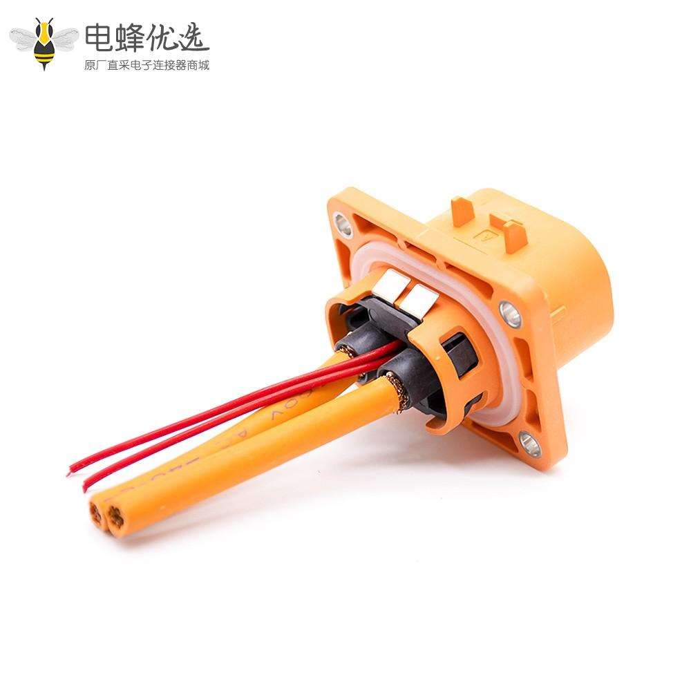 电动汽车连接器高压互锁连接器插头插座直式2芯23a塑料不带屏蔽接6