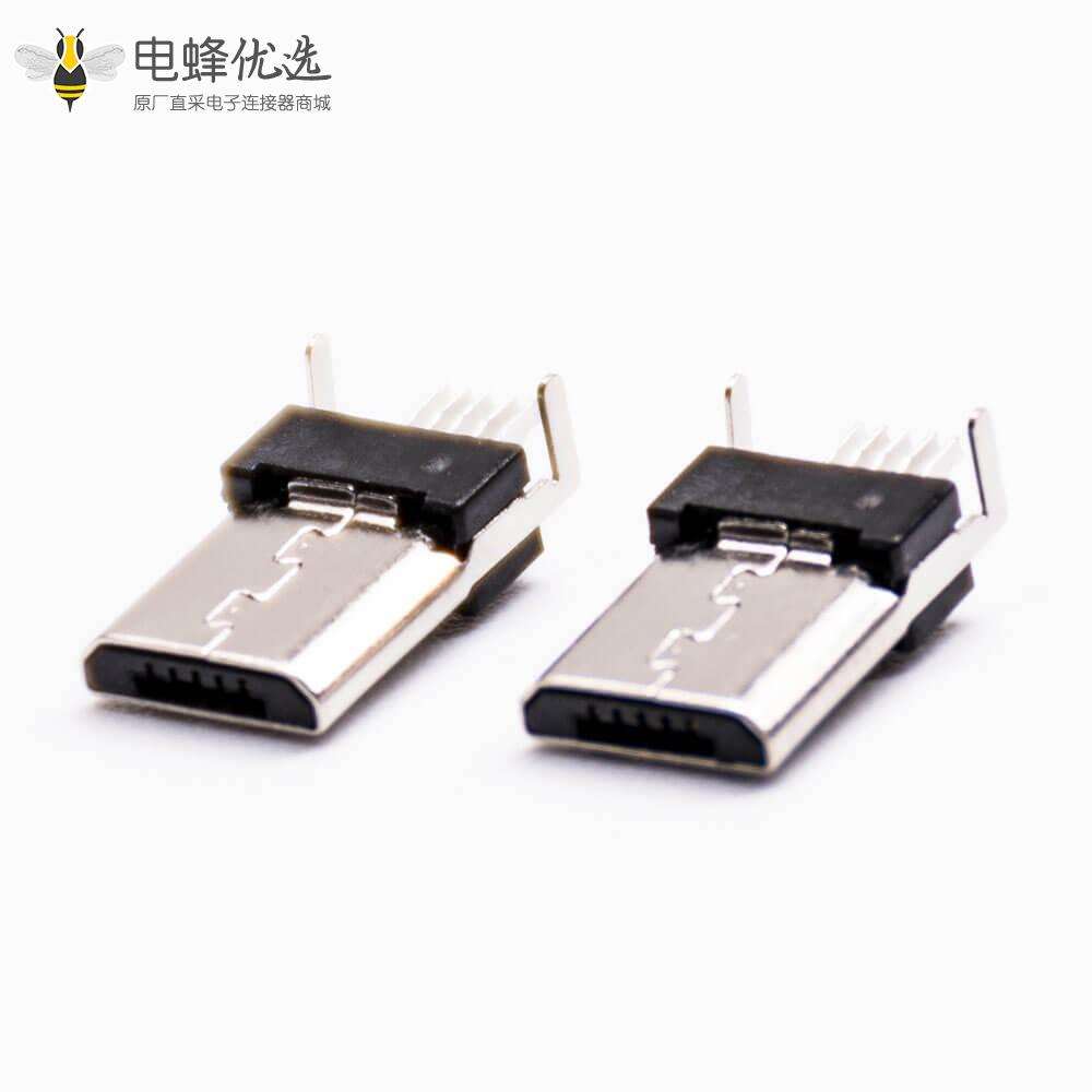USB2.0接口Micro-B 5芯直式公头 插孔式PCB板安装