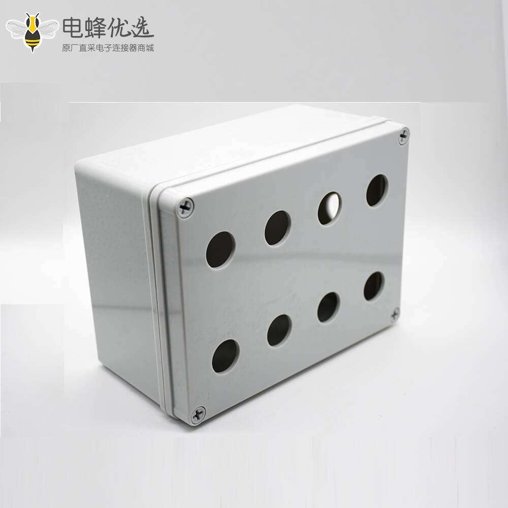 定制防水盒矩形8孔ABS塑料壳体螺丝固定密封接线盒
