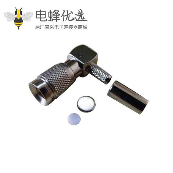 din连接器1.0/2.3压接弯式公头射频同轴电缆