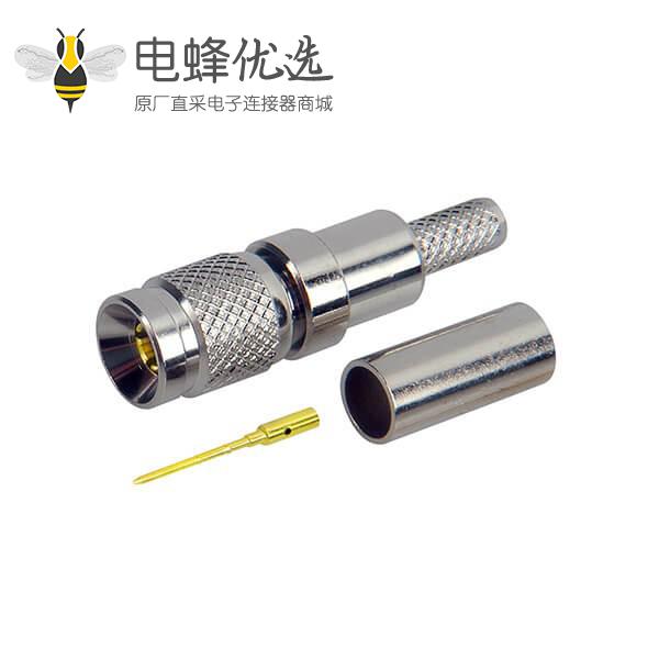 din 连接器1.0/2.3 公头直式压接射频同轴线缆RG174