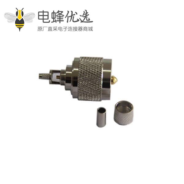 压接 同轴线直式公头UHF射频连接器