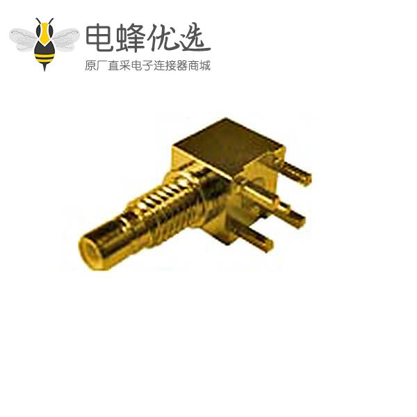 连接器 pcb板端弯式穿墙smb母头连接器