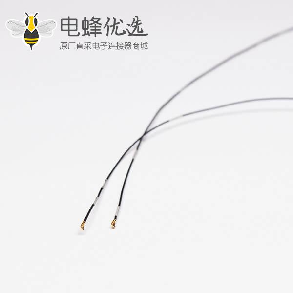 射频同轴电缆RF0.81黑色IPEX Ⅴ接IPEX Ⅴ+镀银线扣