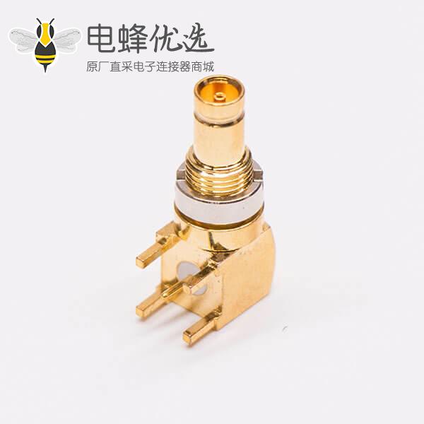 din型射频连接器1.0/2.3母头90度板端镀金
