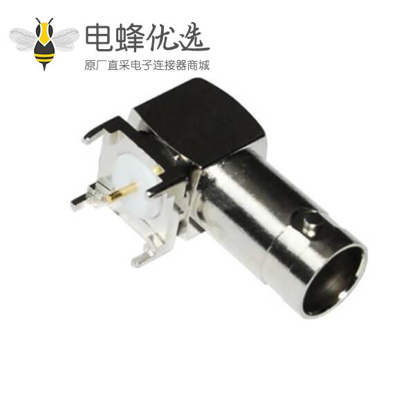 高频同轴连接器BNC 弯式方形5引脚 母头 PCB板端