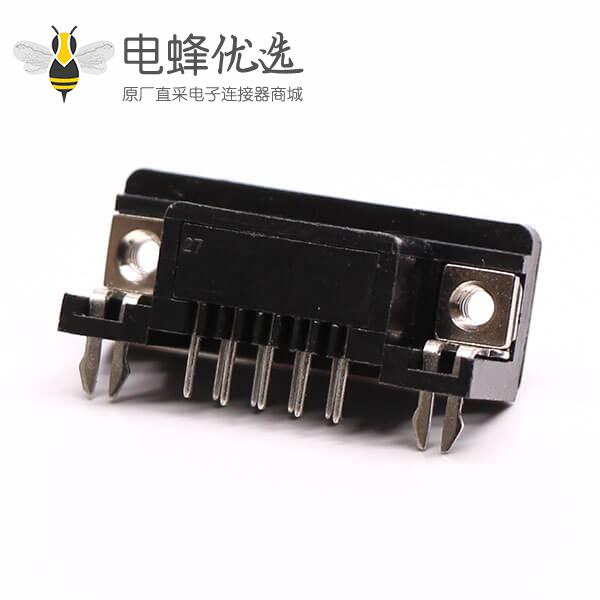 D-Sub 9铆线式弯角焊板铆锁接PCB板连接器