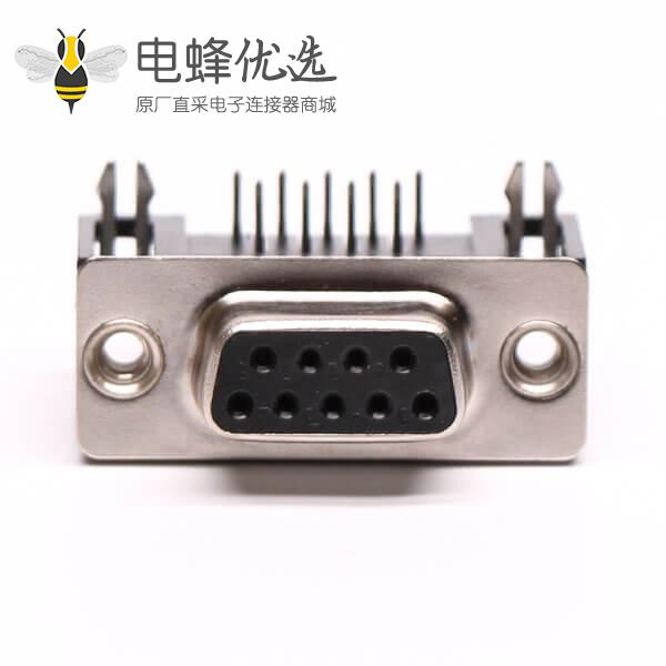 D-Sub 9铆线式弯角焊板铆锁接PCB板连接器