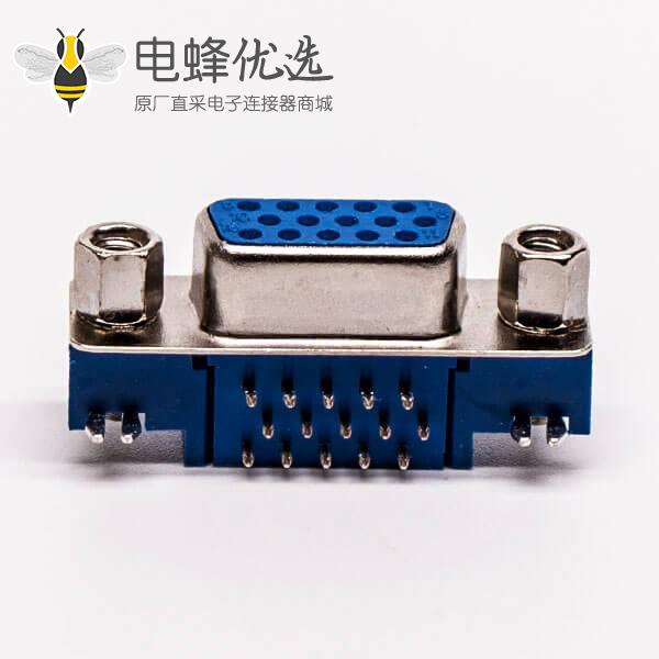 db连接器弯头蓝色胶芯母头5.08铆锁接pcb板