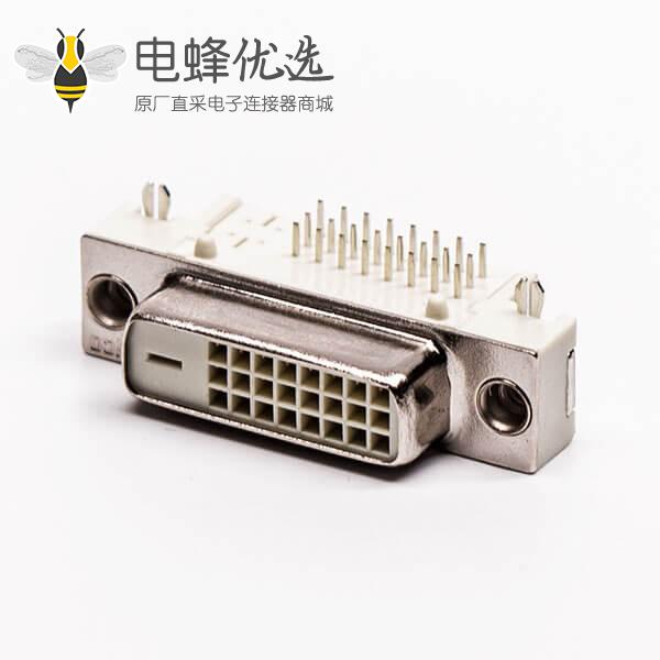 dvi接口母头弯角插板带鱼叉24+1接PCB板
