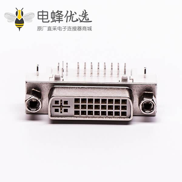 dvi24+5连接器母头弯角带螺母插板带鱼叉