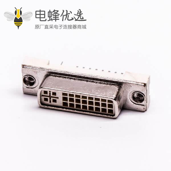 dvi d连接器24+5直式母头带鱼叉插PCB板