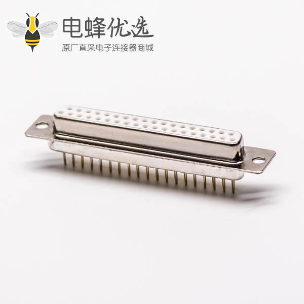 db37接口母头直式插孔接PCB板光孔铆合