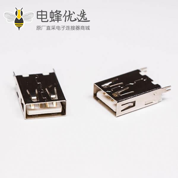 USB2.0插座直式母头卡板式连接器