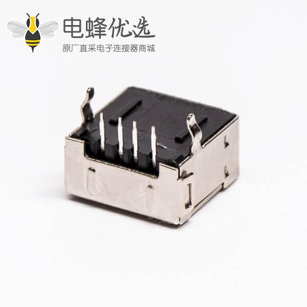 usb 2.0 a母座dip黑色全屏蔽式弯头