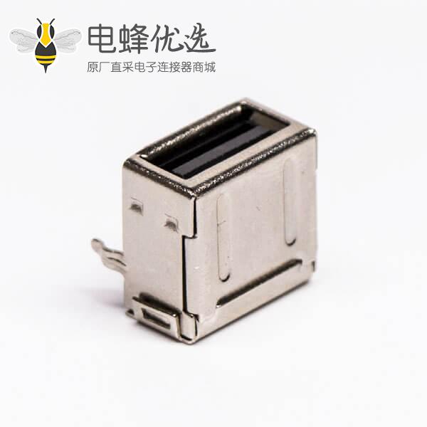 usb 2.0 a母座dip黑色全屏蔽式弯头