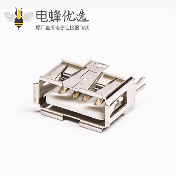 usb type a封装母座直式白色胶芯