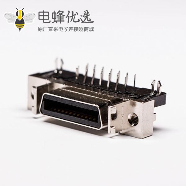 scsi母连接器26针弯式鱼叉脚接PCB板