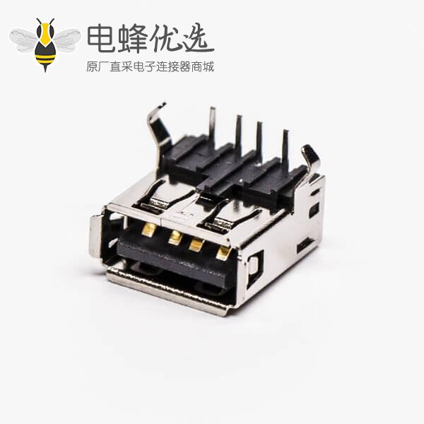 usb type a接口母头弯式插孔接PCB板