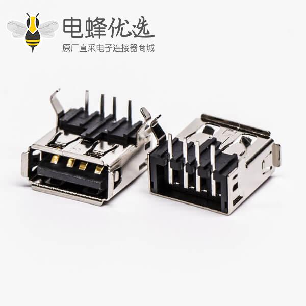 usb type a接口母头弯式插孔接PCB板