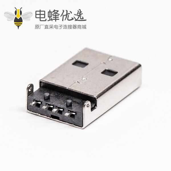 usb2.0沉板封装公头弯式SMT沉板两脚接板