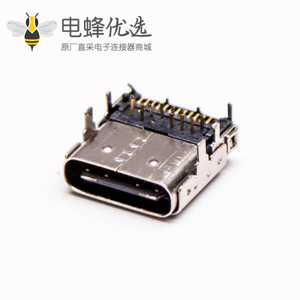 type c接口USB3.0母座弯头前插板后贴板