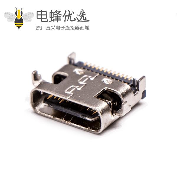 usb type c连接器母头弯式SMT接PCB板