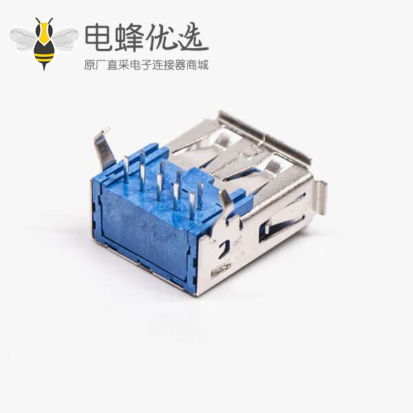 usb3.0 type a连接器母座弯式插板弯脚接板