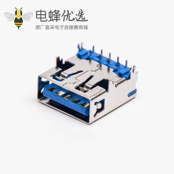 usb3.0母座连接器弯式dip四脚带鱼叉脚