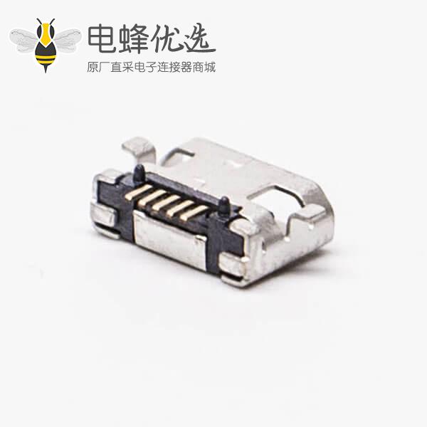 micro usb手机充电接口SMT全贴5针加宽型连接器