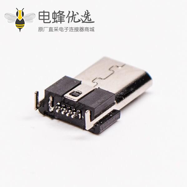 micro usb 5s b型牛角型弯式公座DIP两脚连接器