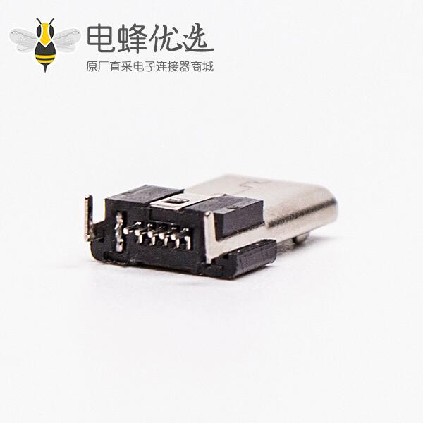 micro usb 5s b型牛角型弯式公座DIP两脚连接器