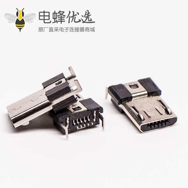 micro usb 5s b型牛角型弯式公座DIP两脚连接器