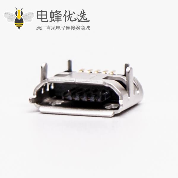 micro usb 5p b型SMT B型母座牛角型连接器 7.20-5.50