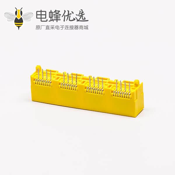 rj45母座pcb封装黄色全塑直式4口8P不带灯接PCB