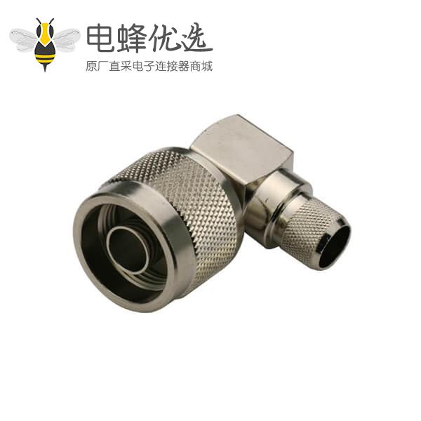 n型射频头公头弯式压接连接线RG213