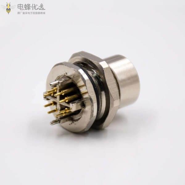 直头M12航空插头8PIN防水连接器
