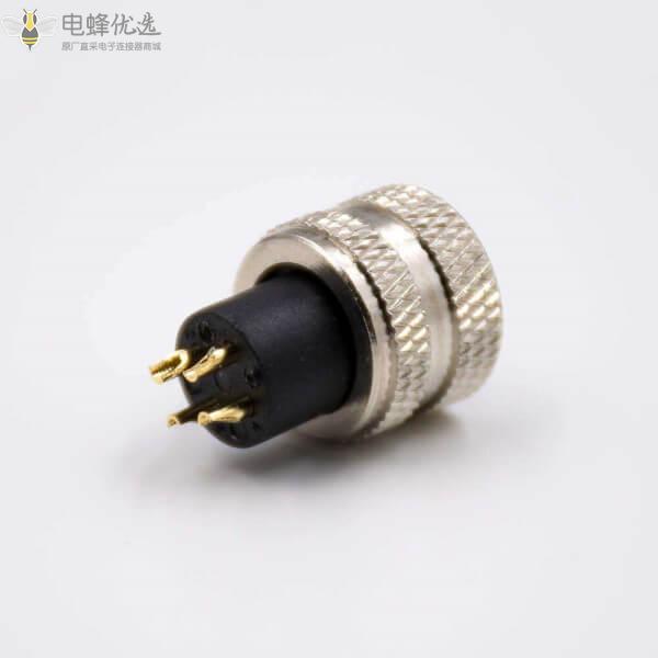 M12母头焊线式连接器4pin
